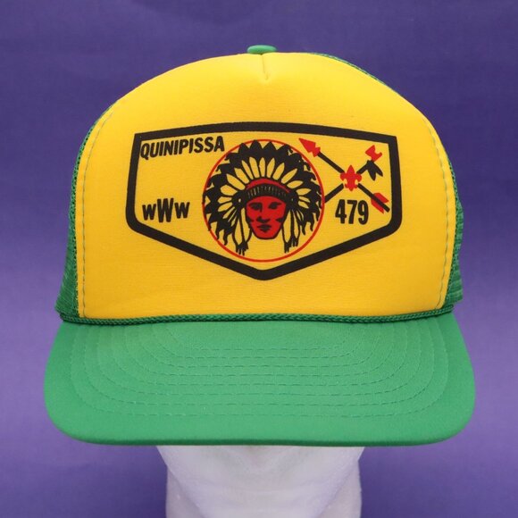 Mint Vintage Quinipissa Lodge BSA Nissin Rope Trucker Hat Mesh Snap Back Taiwan - Picture 3 of 9